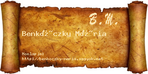 Benkóczky Mária névjegykártya