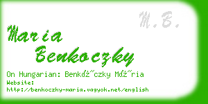 maria benkoczky business card